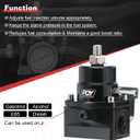 Adjustable Fuel Pressure Regulator Kit 3-70PSI With 6AN Return and 6AN feed Port with AN6-6AN Fuel Line Hoses Connectors (black)