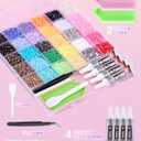 50000 Pcs 30 Colors Bedazzling kit, Resin Jelly Rhinestones Kit, 3mm Flatback Rhinestones with 4 Pcs B7000 Jewelry Glue & Tools, All-in-One Resin Jelly Rhinestones for DIY Arts & Crafts Gifts