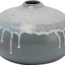 Creative Co-Op Farmhouse Stoneware 2-Tone Vase, Multicolor Reactive Glaze