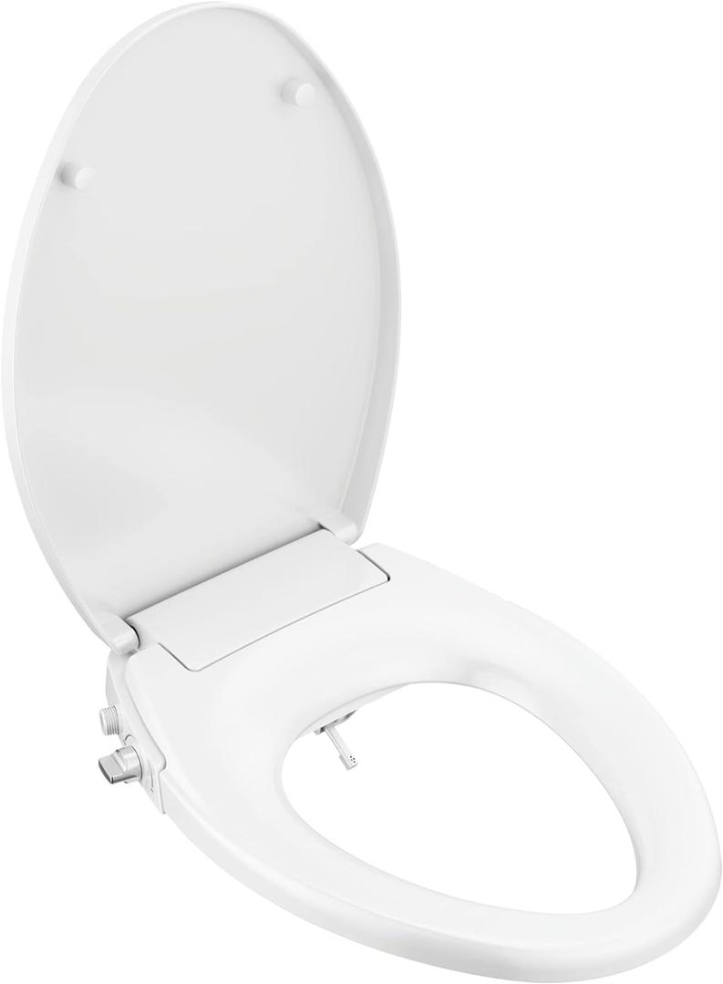 Delta 833004 Elongated Soft Close Bidet Seat with Manual Control Self-Cleaning Wand - White