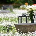 Tinideya Dad Memorial Stakes Grave Cemetery Decorations Metal Grave Markers Plaque Sympathy Garden Stake Waterproof Cemetery Memorial Signs for Funeral Decorations