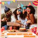 Gersoniel 24 Pcs Birthday Party Hats Set, Birthday Cone Hats with Pom Poms and Fun Glasses for Family Celebration, Group Parties (Dot Style)