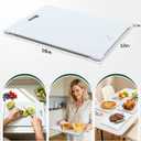 Glass Cutting Board,16"x12" Non Toxic Tempered Glass Chopping Board for Kitchen with Non-Slip Feet, House Warming Gift for New Home, Gifts for Women, Christmas Gift for Mom - White (White-Glossy Finish)