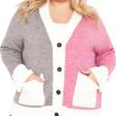 LORALETTE Women's Plus Size Zola Colour Black Cardigan (18-20 Plus, Ivory)