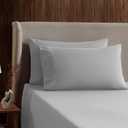 Nestl Short Queen Bed Sheet Set - Light Grey - Instantly Soft Microfiber, No Break-in Wash - 4-Piece Deep Pocket Sheets & Pillowcases, Stays Put All Night