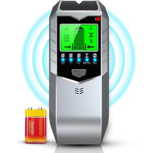5 IN 1 Stud Finder Wall Scanner, Enhanced Accuracy High Stability Electronic Detector for Wall Wood Metal Studs, Stud Sensor Beam Finders for Center & Edge of Wood AC Wire Metal Studs Joist Pipe