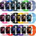 18 Pack Bands Compatible with Apple Watch Band 49mm 46mm 45mm 44mm 42mm 41mm 40mm 38mm for Women Men, Sport Silicone Breathable Strap for iWatch Series Ultra 11 10 9 8 SE 7 6 5 4 3 2 1