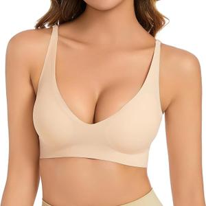 Women's Jelly Comfort Wireless Bra, Beige, Size S