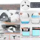 Spin Mop and Detachable Bucket Set with 5 Reusable Microfiber mop Head Dual-Chamber Water System Spining Mop Floor Cleaning Kit for Hardwood Tile Laminate Floors (Gray)