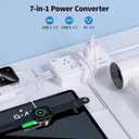 2000W Voltage Converter US to Europe for Hair Dryer, 220V to 110V Converter for European Travel with 3 AC 2 USBC 2 USBA Ports, European Travel Plug Adapter with Type C/G/I/L (White)
