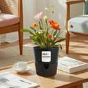 5/6.5/7.5 Inch Self Watering Pots for Indoor/Outdoor ,2 Pack plastic Planters for Indoor Plants with Drainage Holes and Saucers, Modern Decorative Flower Pot for Plants (Grey, 5-Inch, 4-Pack) (Gray)