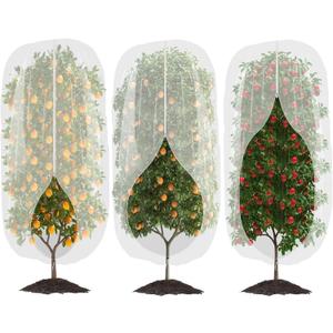 3pcs Garden Fruit Tree Netting with Zipper and Drawstring,5.91*7.22 Ft Bird Insect Mesh Net Cover for Garden Fruit Trees,Blueberry Tomato Strawberry and Plants Protection from Insect Squirrels Birds