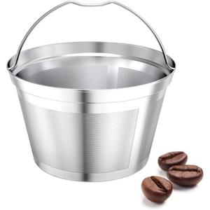 Coffee Filter Reusable 8 10 12 Cup Basket Replacement Filter-Stainless Steel Permanent Coffee Filter Suitable for Bunn Coffee Brewer