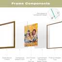 12x16 Floating Picture Frame - Brown Solid Wood Frame for Pressed Flower - Real Glass of Front - Use as 8.5x11 or 11x14 Picture Frame - for Wall Mount Display (Brown, 1 Pack)