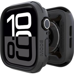 elkson Compatible with Apple Watch Series 10 42mm Bumper Case, Quattro Series Rugged Case for Apple Watch and iWatch Series 10, Military Grade Durable Protective Cover, Flexible Shock Proof, Black