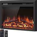 SereneLife Electric Fireplace Insert with Heater | Smart Wi-Fi App Control & Remote | 700W/1500W Adjustable Thermostat with Overheat Protection | 29"x21" Recessed or Wall Mount Design