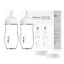 Natural Glass Baby Bottle for Breastfed Babies, Anti-Colic Baby Bottle Set with Medium Flow Nipple, 3 Months +, 8 oz, 2 Pack - White