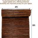 Carbonized Bamboo Fence 4ft x 8ft, Natural Outdoor Privacy Screen, Eco-Friendly Garden Fence Roll for Patio, Backyard, Balcony, and Landscape Decoration, Durable Weather-Resistant Bamboo Fencing Roll