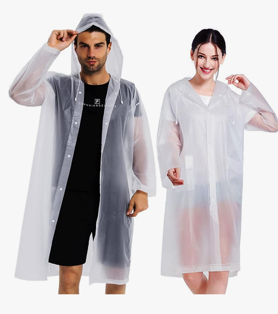 Rain Coats (2 Pack) - Reusable EVA Rain Ponchos for Adults Rain Jackets Raincoats for Men Women One Size