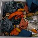 Ling's moment 2pcs Homecoming Wedding Wrist/Shoulder Corsage Artificial Flower, Girl/Mother Prom Corsage Wristlet Dcor, etc. Dark Teal Orange