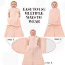 2 Pack Baby Sleep Sack Swaddle Blanket for Boys Girls | Infant Swaddling Sleeping Bag, 100% Cotton Adjustable Newborn Wrap Wearable Blanket (Pink + Beige)