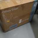 Sweetcrispy Ergonomic Office Chair Heavy Duty Task Desk Chair with Flip-up Arms, PU Leather, Adjustable Swivel Rolling Chair with Wheels, Beige