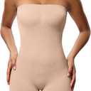 Narecte Women's Shapewear Bodysuit Tummy Control Butt Lifting Body Shaper Strapless Shapewear Corset Seamless Shapewear (3X-Large, #00 Nude)