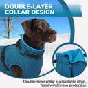 PUMYPOREITY Dog Coat with Harness Built in, Reflective Fleece Jacket, Thick and Warm Winter Coat, Medium Dog Jacket with Zip, Cold Weather Coats for Outdoor, Windproof Pet Snowsuit, Blue, M