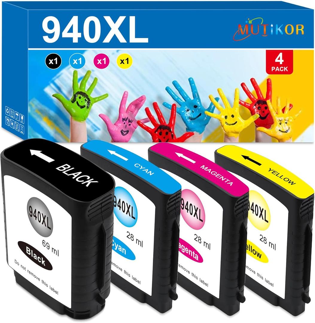 940 Ink Cartridge XL Replacement for HP 940XL Ink Cartridge Compatible for HP Officejet Pro 8000 8500 8500A 8500A Plus Printer, 940XL Ink Cartridges Combo Pack
