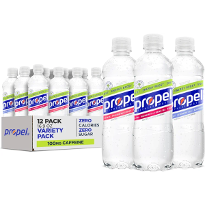 Propel Energy Boost Zero Calorie Flavored Water with Electrolytes and Caffeine, 3 Flavor Variety Pack, 16.9 fl oz Bottles (24 Pack) EXP. 02/27/2026