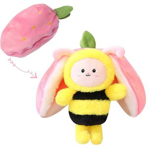 MIAODAM Bee Plush Toy, 11.8" Strawberry Bee Plush, Soft Plush Doll for Kids & Adults - Perfect for Birthday Party, Christmas, Valentine's Day
