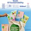 SmartLifeco Eco-Friendly Angled Dental Floss Picks (200ct) - Flossers Made With Straw Wheat Blend, Natural Whitening, Tooth Pick Stick For Adults, Vegan, Bamboo Charcoal Thread For Back Teeth & Molars
