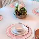Yungyan 32 Pcs Cielito Lindo Party Decoration 13 Inches Platos De Barro Mexicanos Paper Place Mats Mexican Table Mats Cinco De Mayo Round Paper Placemat for Mexican Wedding (Pink,Stylish Style)