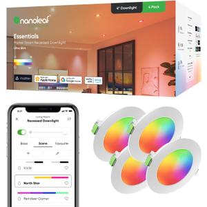 Nanoleaf Smart LED Ceiling Lights (4" Downlight (4PK))  
