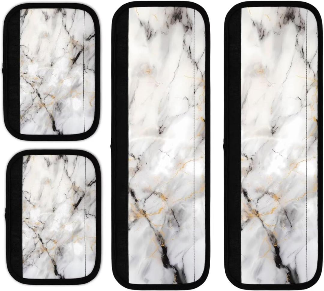 Refrigerator Handle Covers Set of 4 Fridge Holder Handle Cover White Marble Appliance Handle Covers Washable Oven Microwave Dishwasher Handle Antiskid Protector Cover