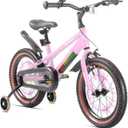 KEANO 12-20" Kids Bike for 3-10 Yrs, Light-Up Training Wheels, 16 Inch with Training Wheels