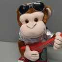 Dancing Monkey Plush Toy, Stuffed Toys, Dancing Singing, Body Shaking, and Guitar Shaking, Punk Molding, One Button Control, Children's Education Toys, Musical Intelligence Development