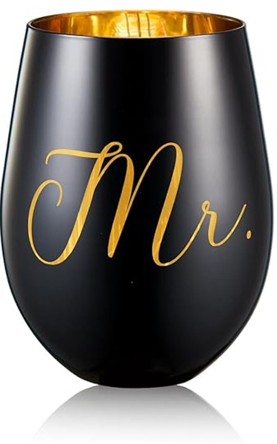 Mr and Mrs Wine Glasses - Cool Engagement & Wedding Gifts for Couples, Bride & Groom Mr and Mrs Wine Glasses - Cool Engagement & Wedding Gifts for Couples, Bride & Groom