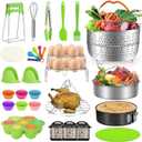 MIBOTE 98 Pcs Accessories Set for Instant Pot 5,6,8 Qt, 2 Steamer Baskets, Springform Pan, Egg Steamer Rack, Egg Bites Mold, Kitchen Tong, Silicone Pad, Oven Mitts, Cheat Sheet Magnet, and etc