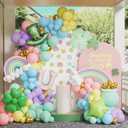 St. Patrick's Day Balloon Garland Arch Kit, 158pcs Pastel Balloons with Lucky Clover Rainbow Patrick Hat Star Foil Balloons for St.Patrick Day Irish Festival Party Baby Shower Decorations