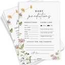 Baby Predictions and Advice Cards for New Parents, Fun Baby Shower Games for Boy or Girl, 50 Pack, Wildflower