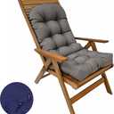 Waterproof Adirondack & Rocking Chair Cushion Indoor and Outdoor High Back Patio Cushions with Ties 43.3 X 19.7 Inch without Chair Gray, 1
