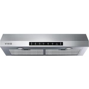 Range Hood 30 Inch Under Cabinet, 900 CFM Dual Centrifugal Motor, 3-Speed Ducted Kitchen Vent, Reusable Filters, Stainless Steel Kitchen Exhaust Fan with LED Lights
