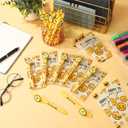 25 Sets Smile Pens Bulk Happy Face Ballpoint Pens with Bookmarks Appreciation Gifts for Students Teachers Employee School Classroom Office Party Favors