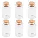 6pcs 120ml Spice Jars with Cork Lid Glass Bottle Kitchen Storage Container for Scented Tea Coffee