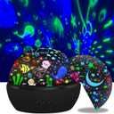 Night Light for Kids,360° Rotating Starry Night Light Projector for Babys,Ocean Wave Projector for Kids Toddlers, Easter Birthday Gifts for Children,Boys Girls Bedroom Decor (Black)