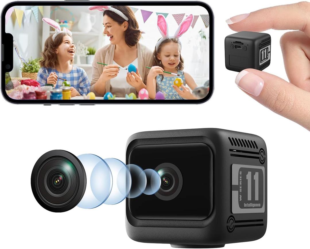 2025 Upgraded Security Camera, Wireless Surveillance Camera, 4K HD Mini Nanny Cam for Home (with Night Vision) WiFi Indoor Camera(Video Only) Black