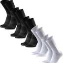 DANISH ENDURANCE Cycling Socks, Crew Length, Breathable, Cushioned, Biking Socks for Men & Women, Multicolor (3xBlack, 2xWhite/ Black), X-Large