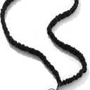 Pop-n-Teach Scrunchie Lanyards for ID Badges and Keys, Cute Teacher Lanyard for Women, Nurses or Cruise, Stretchy Retractable Lanyard (Black)