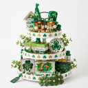 St. Patrick's Day Decorations | 6PCS St. Patrick's Day Tiered Tray Decor | Luck Shamrock Wooden Signs Irish Decor | Happy Saint Patricks Centerpiece for Home Table Shelf Party (Green)